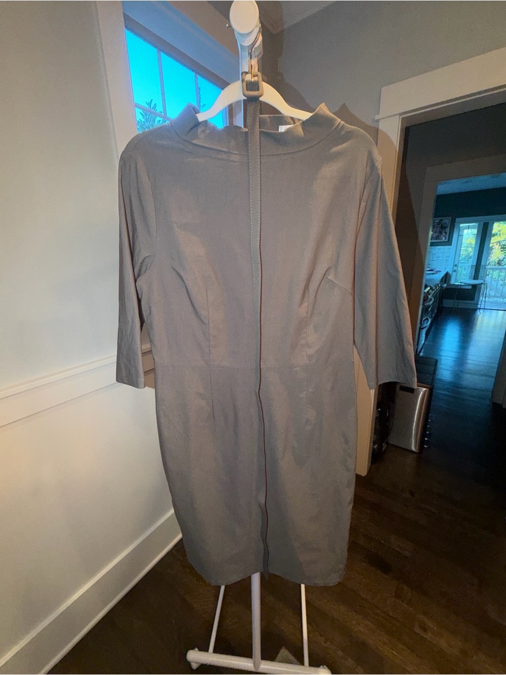 Women's 1950s Vintage 3/4 Sleeve Elegant Collar Dress Gray - (Size XXL/Fits 16)